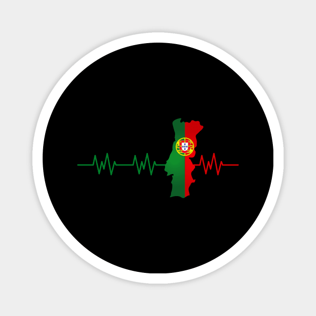 Portugal Heartbeat Flag Pulse Portuguese Magnet by Foxxy Merch